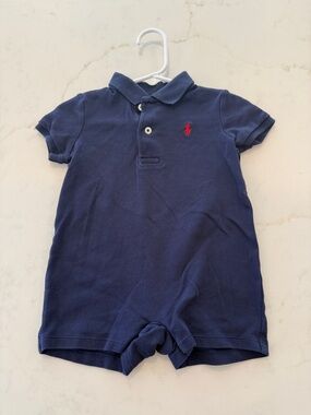 Ralph Lauren Navy Polo One-Piece with Red Pony